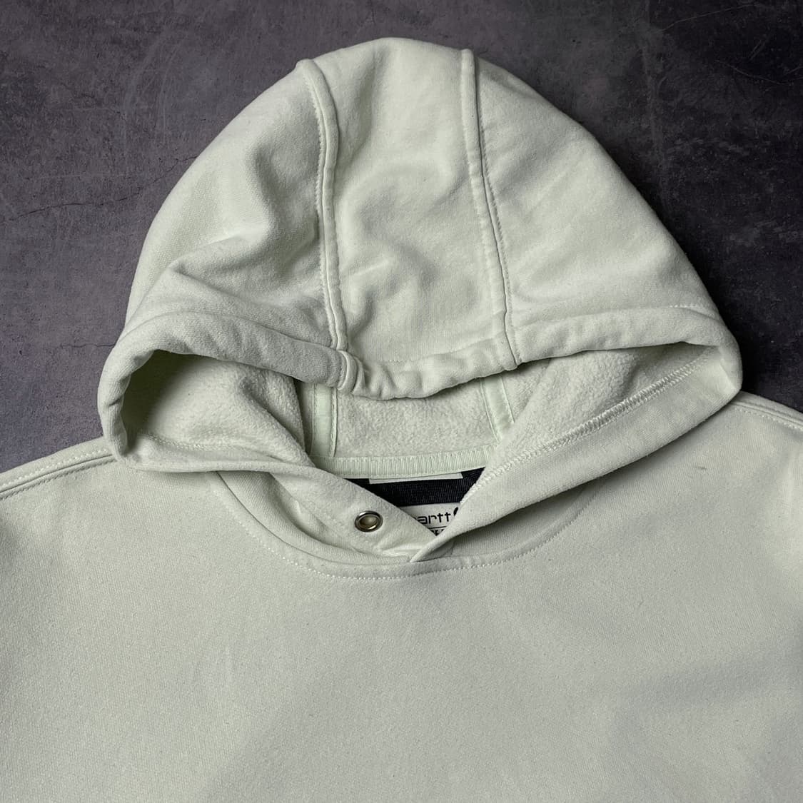 CARHARTT 칼하트 라이트그린 레터링 기모 후드티 A01032 상품이미지2