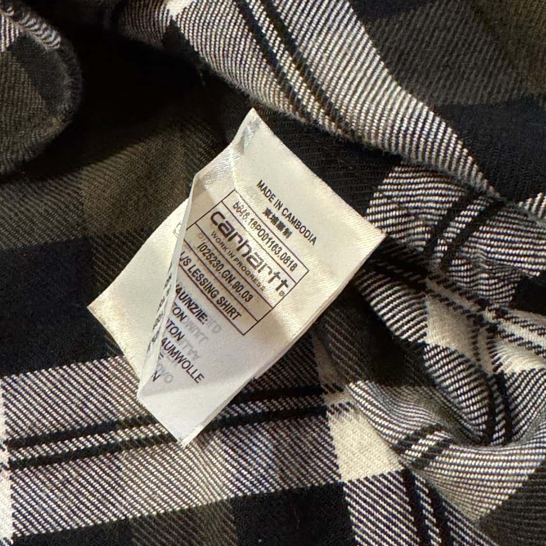 칼하트 WIP 플란넬 체크 셔츠 카키 L 상품이미지6