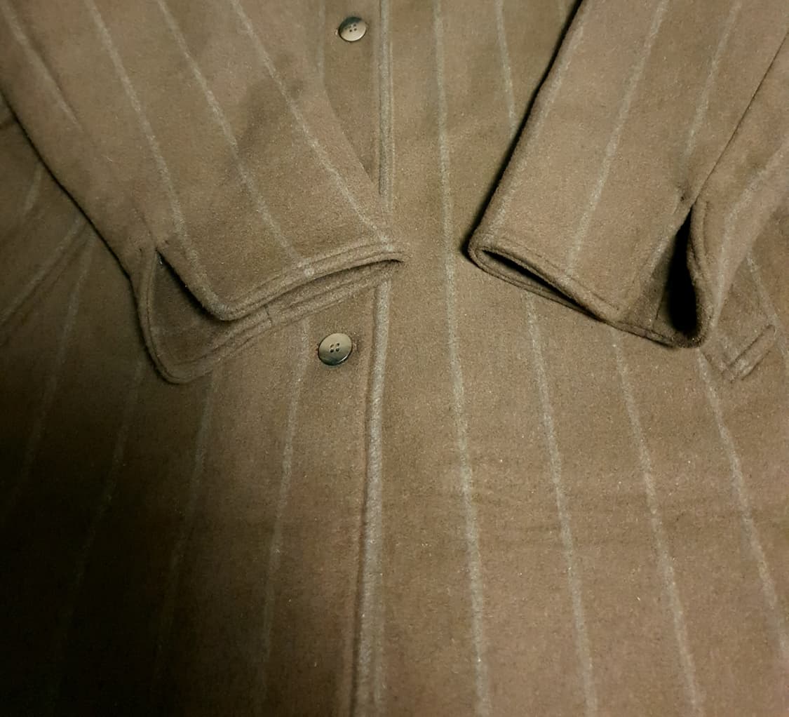 비에이블투 스트라이프 울 발마칸 코트 브라운 (F) 상품이미지3