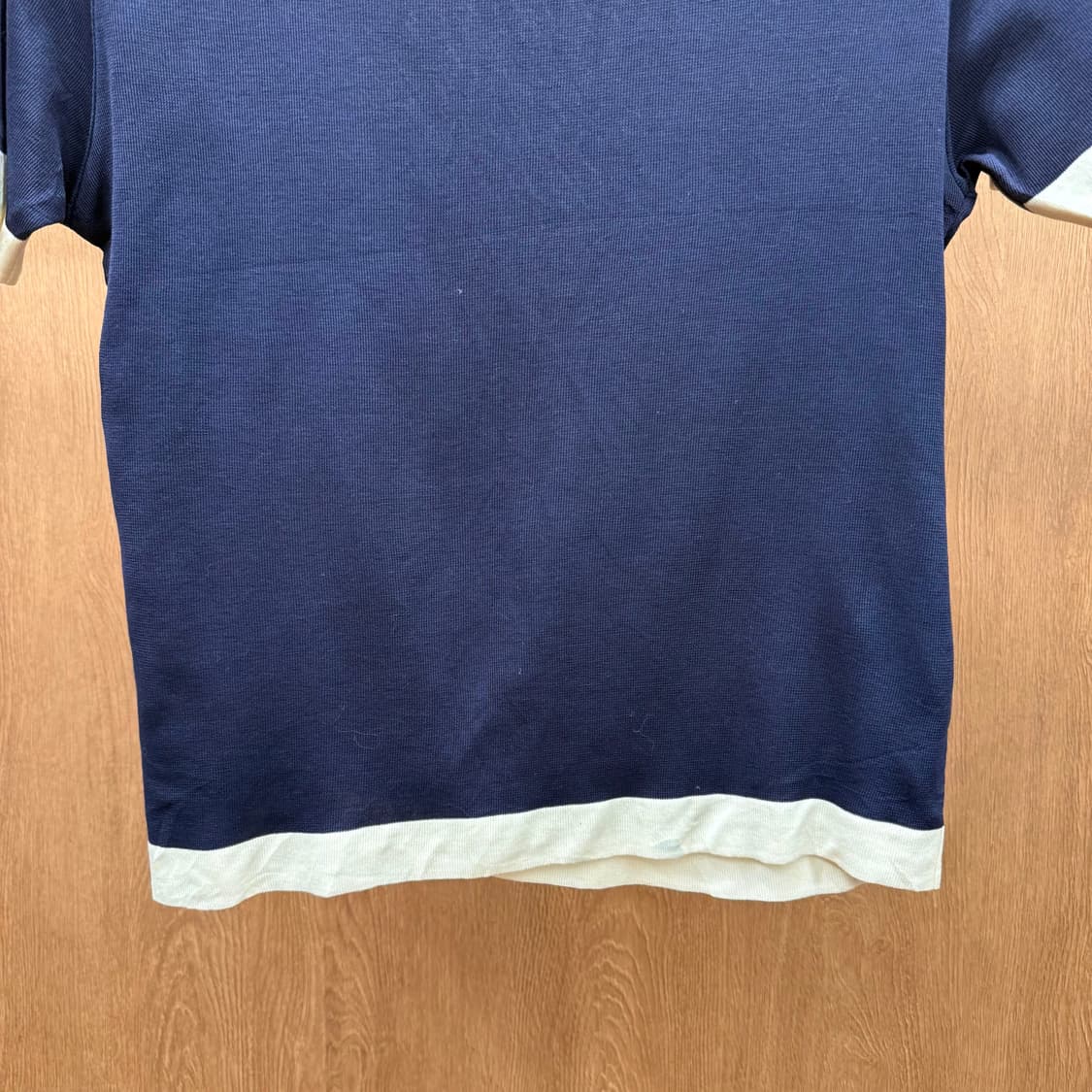 크리스찬 디올 배색 립 반팔 티셔츠 라운드넥 썸머 니트 네이비 상품이미지5