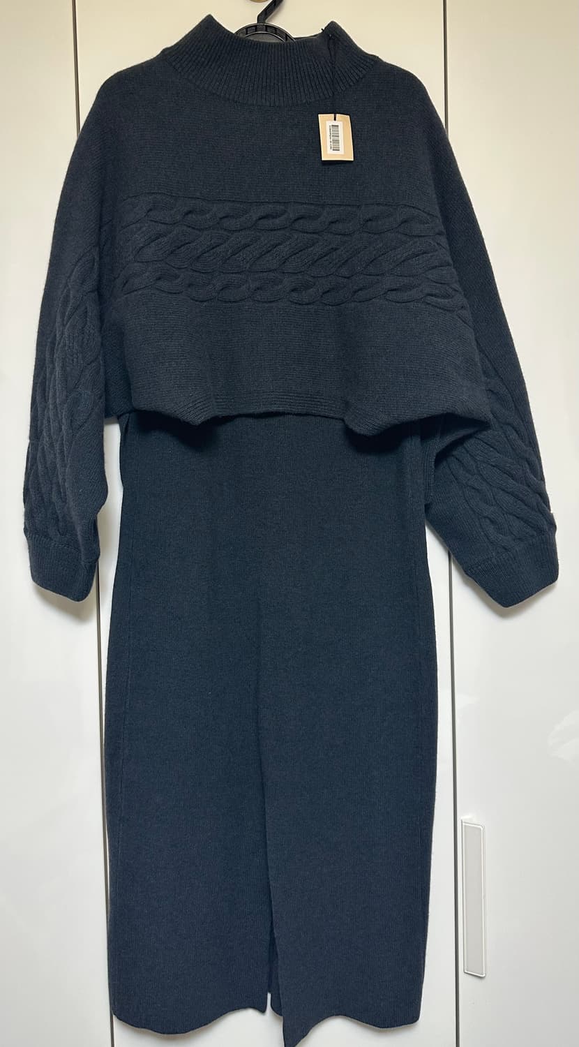 한섬SJSJ 울캐시미어 니트 롱 원피스 블랙 상품이미지4