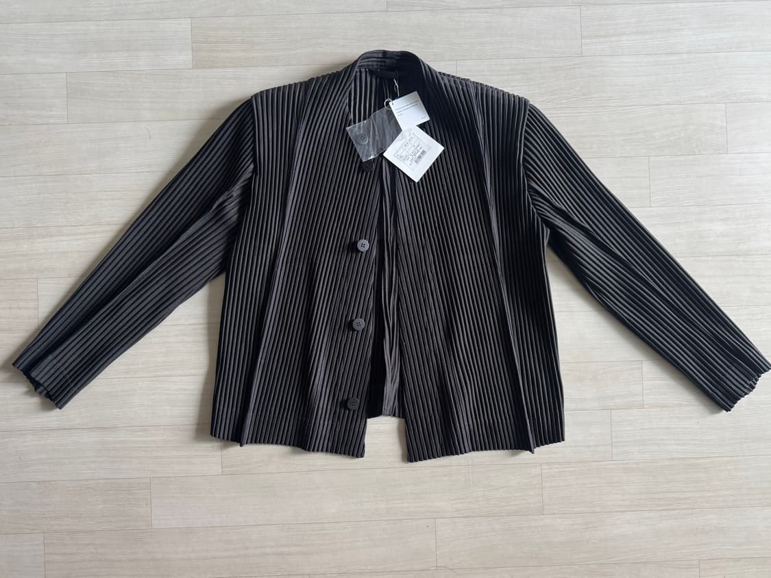 옴므플리세 솔리드 락 자켓 JD191 차콜 그레이 1사이즈 상품이미지3