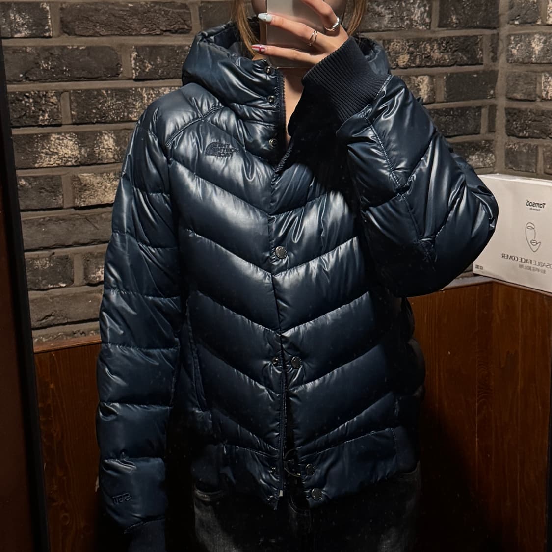 여L) 노스페이스 후드 패딩 펄 블루 구스다운 550 상품이미지10