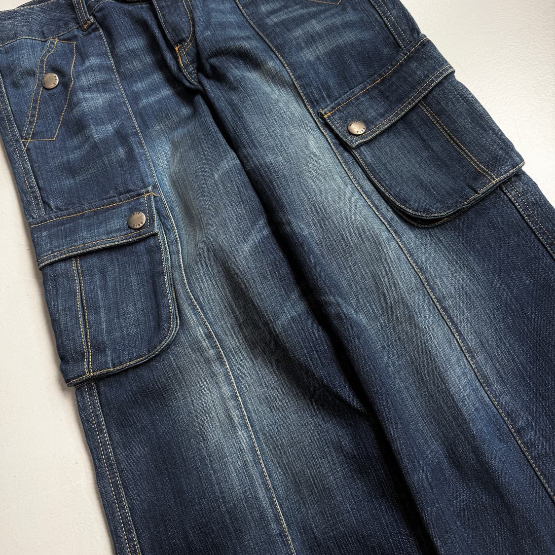 부츠컷 Y2K 탄창 빈티지 데님 카고팬츠 상품이미지5