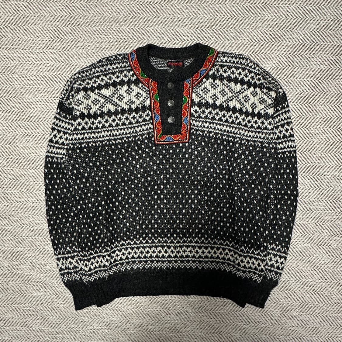 VINTAGE nordic heavy wool knit sweater 상품이미지1