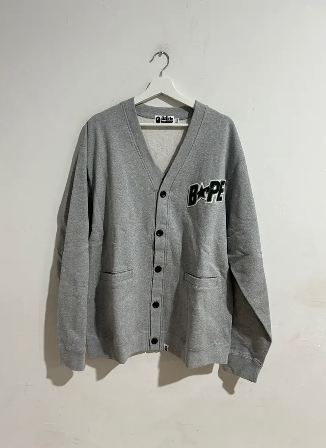 3XL - 베이프 베이프스타 오버핏 스웨트 가디건 그레이 상품이미지7