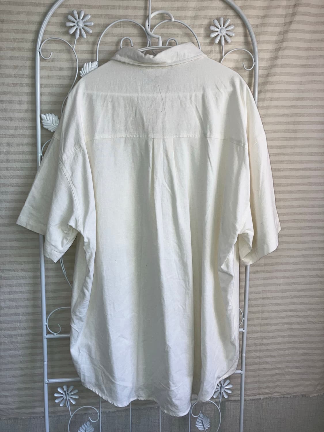 빈티지 아이보리 반팔 셔츠 y2k 스트릿 갸루 펑키483  상품이미지2