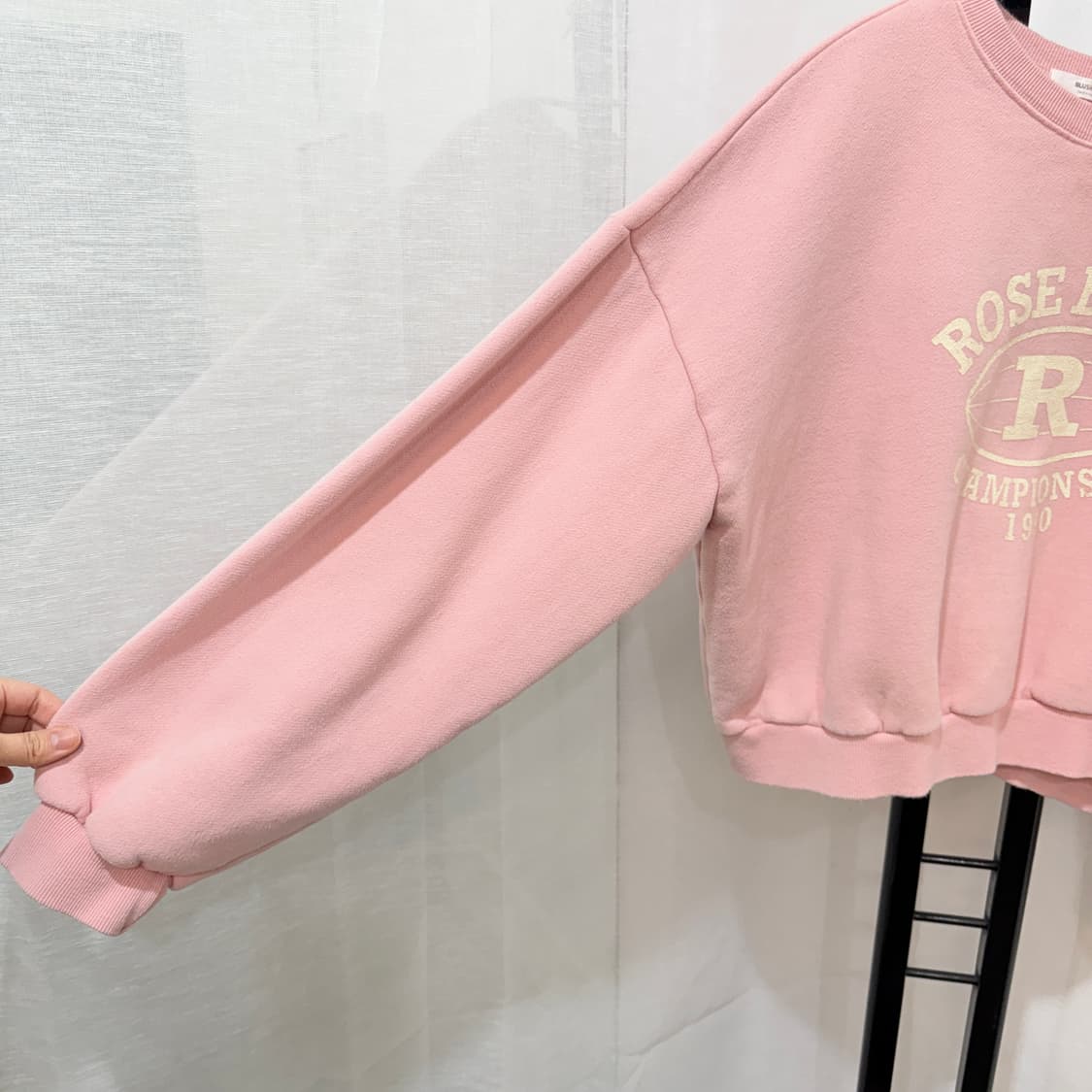 블러셔 핑크기모 크롭맨투맨 pink 4055 상품이미지3