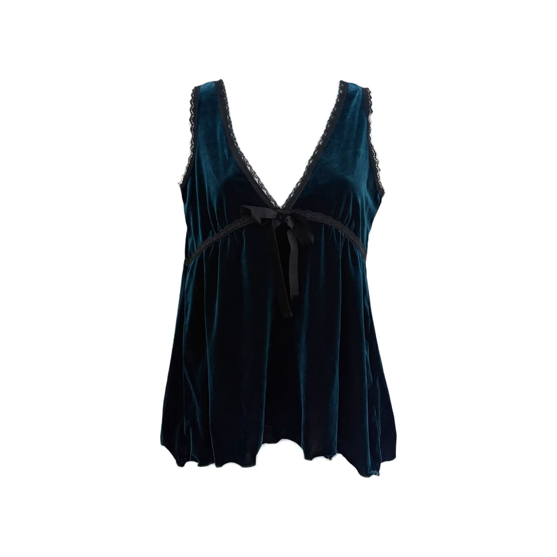 teal velvet ribbon top 상품이미지2