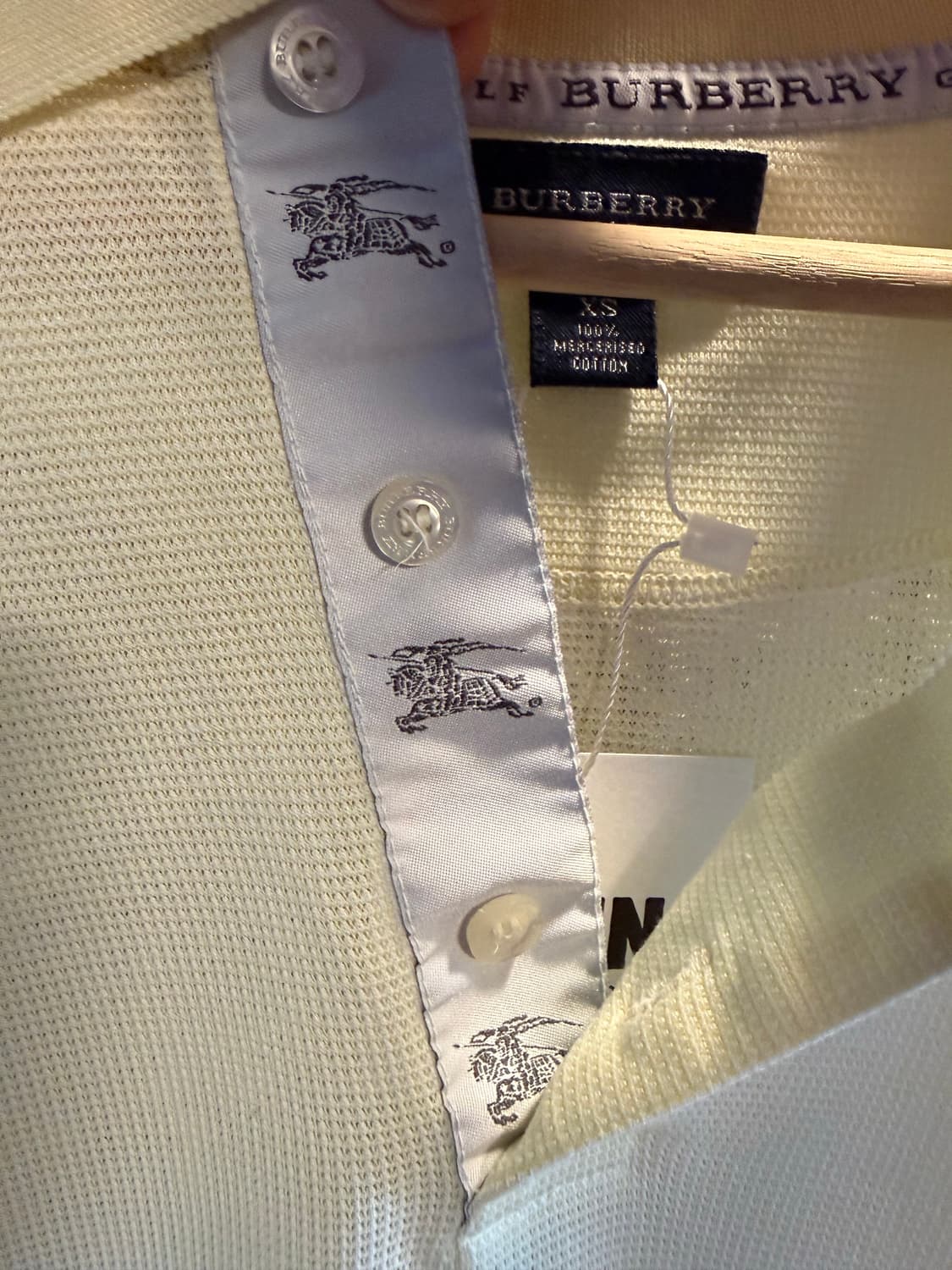 버버리 BURBERRY 골프 코튼 피케 반팔 폴로 셔츠 레몬 상품이미지4