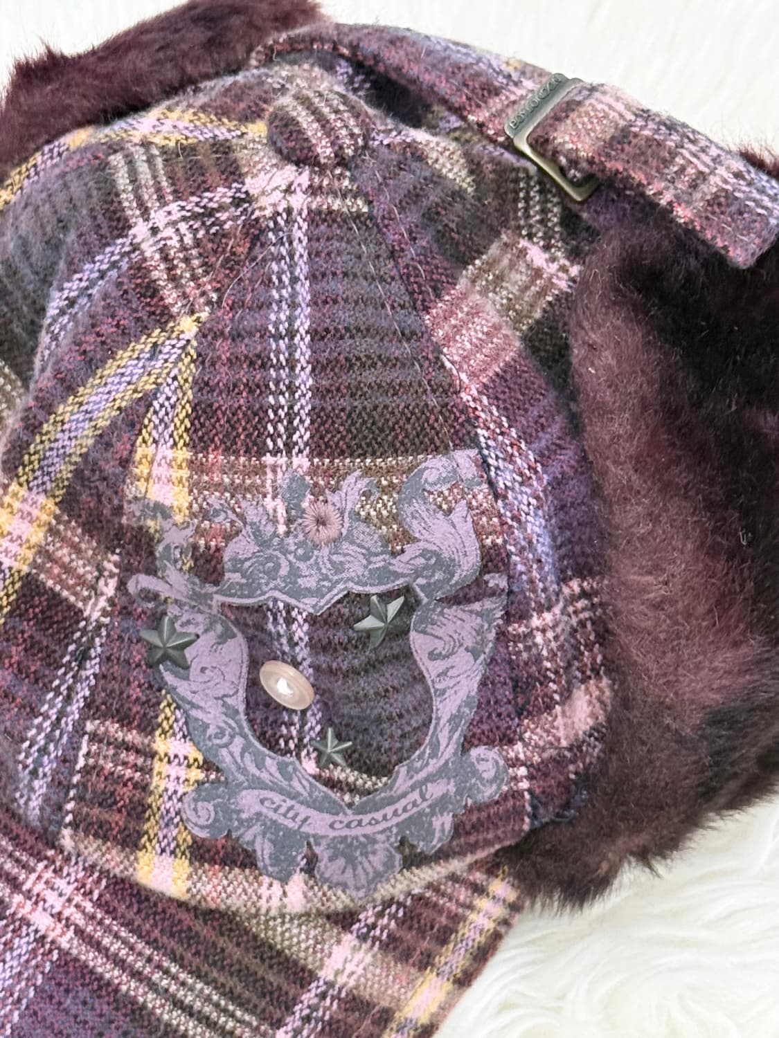 보이런던 체크 패치 트루퍼햇 *레어 상품이미지2