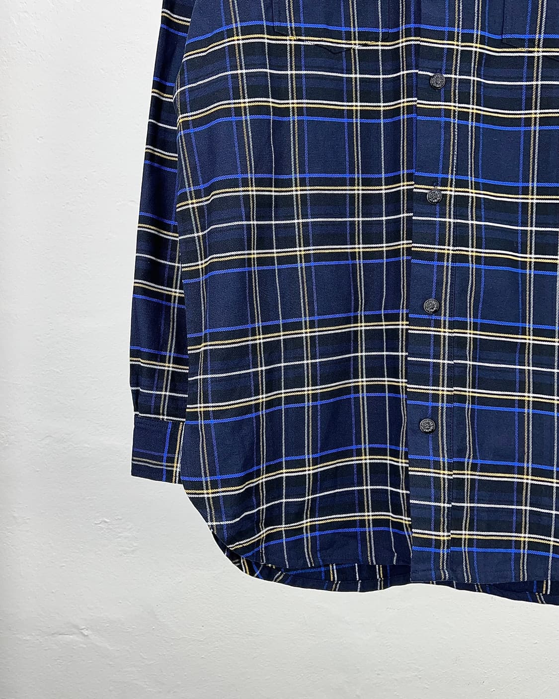 오프화이트 18ss 애로우 블루 플란넬 체크 셔츠 상품이미지5