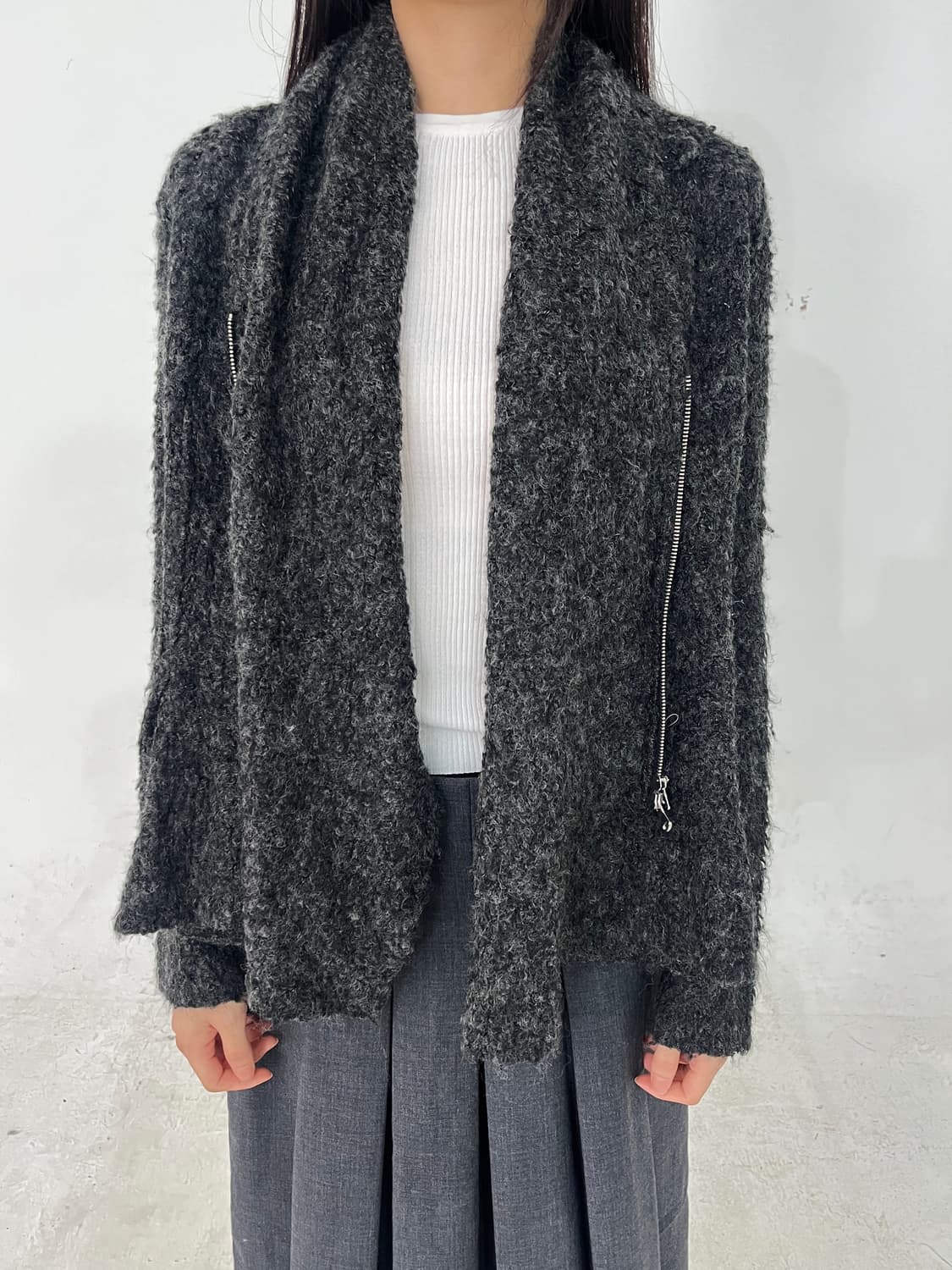Draped 2way zip knit cd 상품이미지5