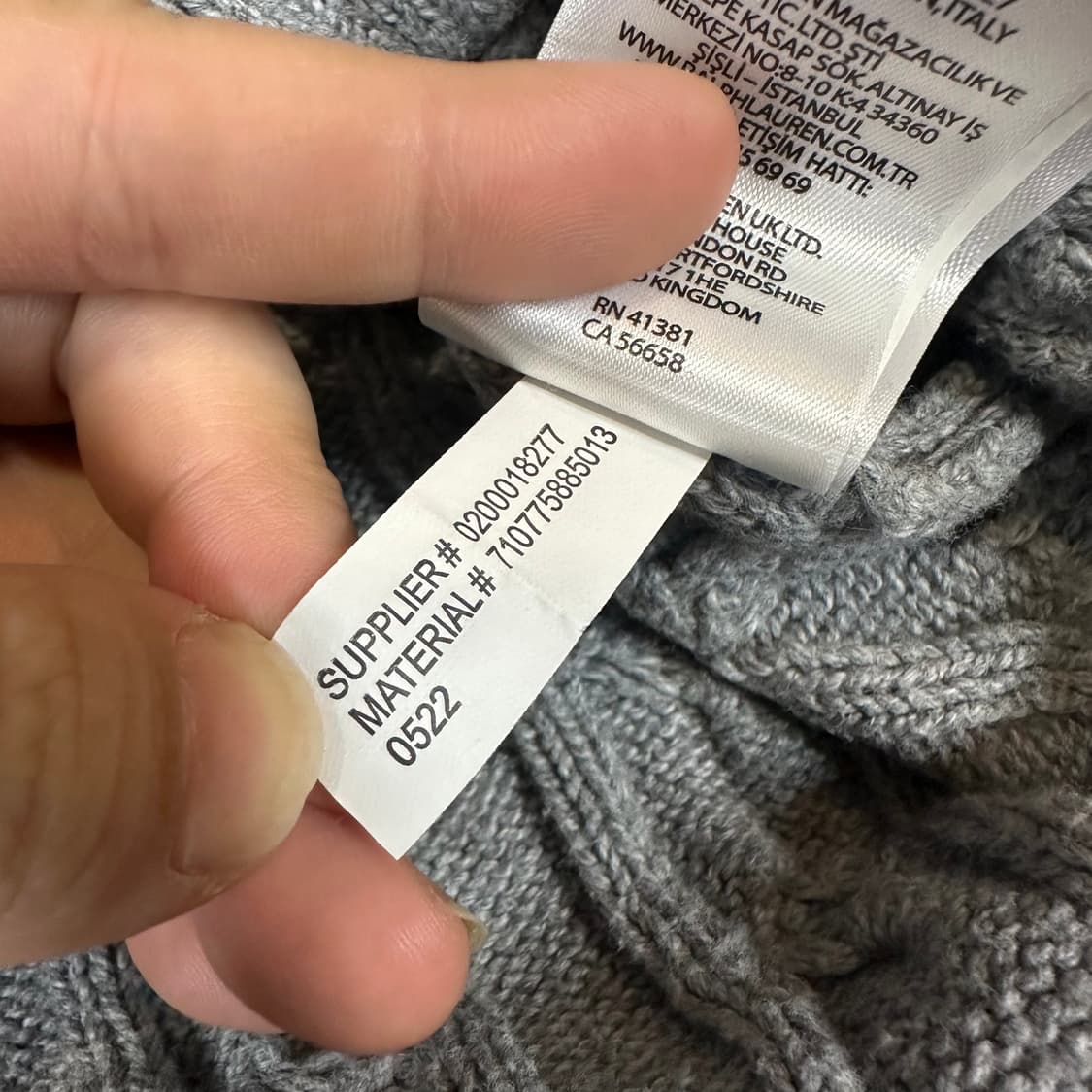 ✨ (바배) 폴로 랄프로렌 그레이 꽈배기 니트  상품이미지4