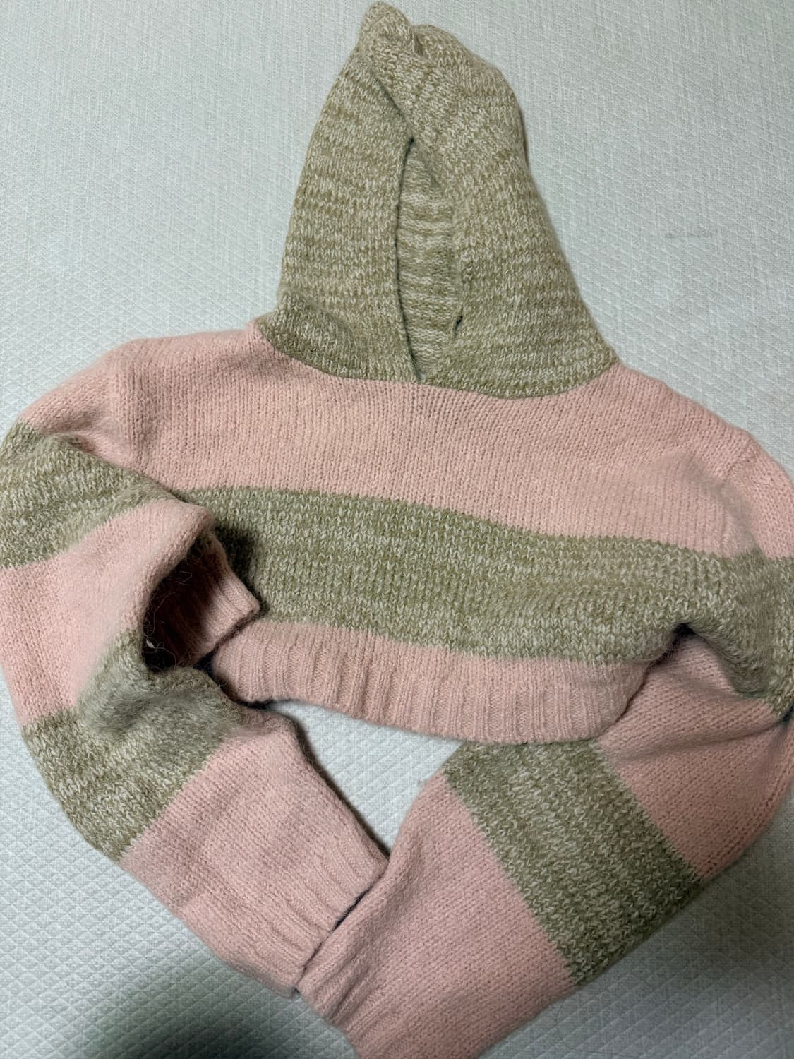 쓰리타임즈 스트라이프 크롭 후드 니트 상품이미지7