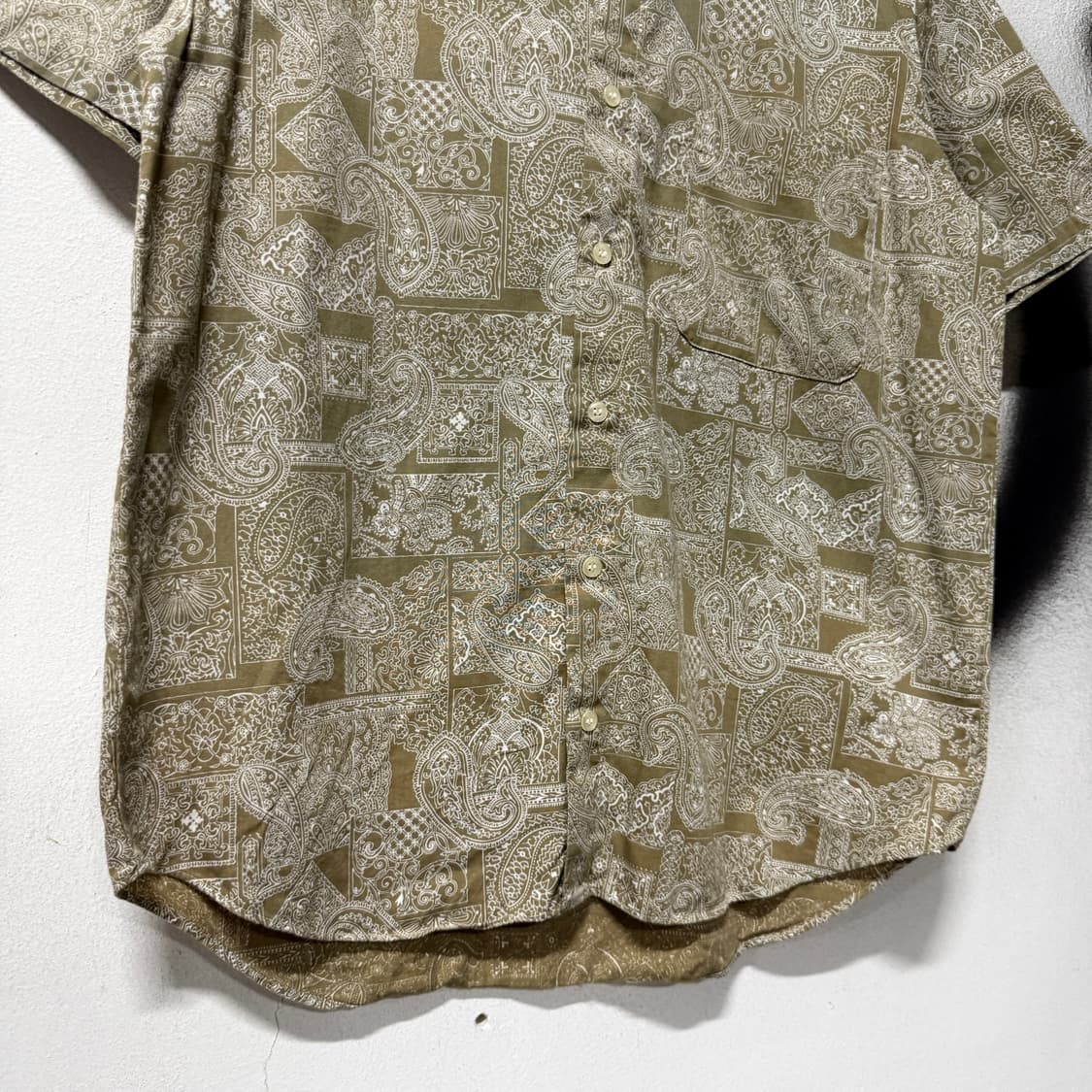 VTG 빈티지 반다나 페이즐리 풀패턴 원포켓 반팔 셔츠 상품이미지4