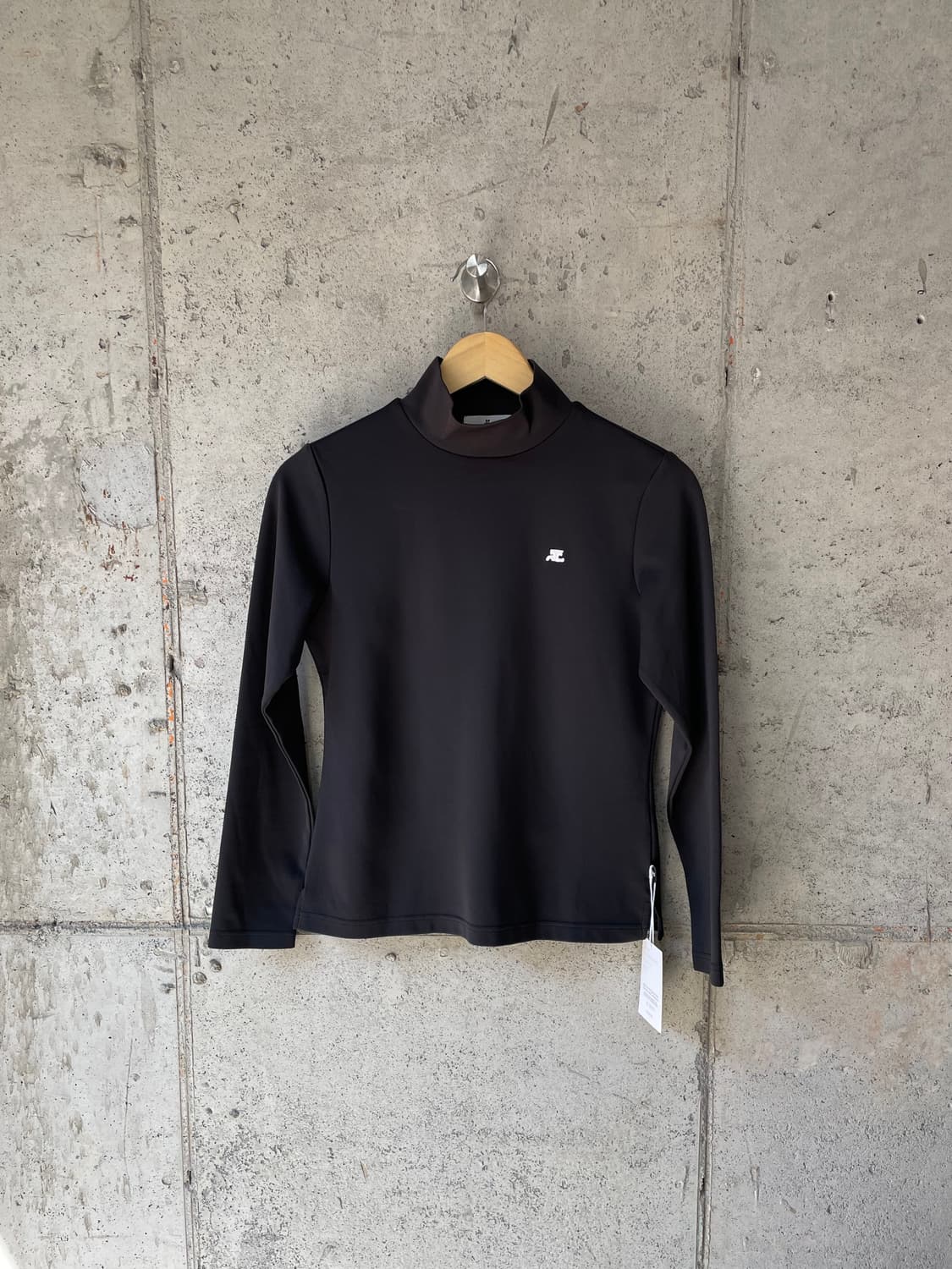 00s Courreges 꾸레쥬 로고 패치 하이넥 탑 상품이미지5