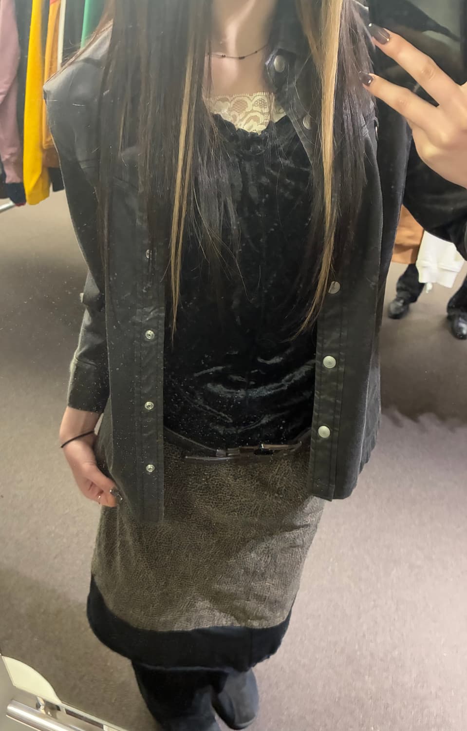 빈티지 웨스턴 펀칭 레더 벨트 상품이미지6