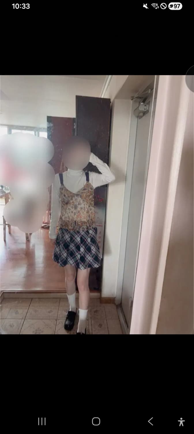 베이비베어 페페 빈티지 체크 테니스 플리츠 치마 일본 빈티지 프레피룩 상품이미지1