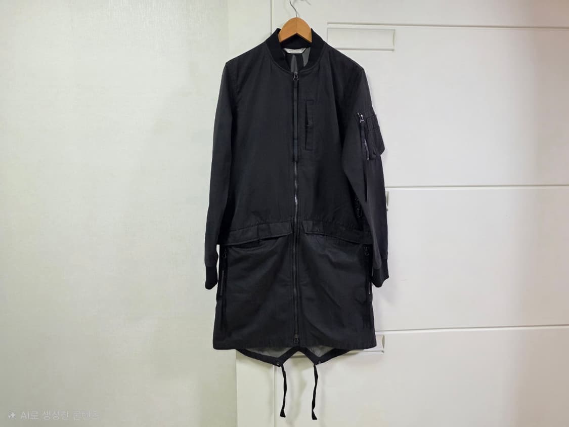 자라 피쉬테일 파카 재킷 블랙 언발 롱자켓 남성 M
 상품이미지1