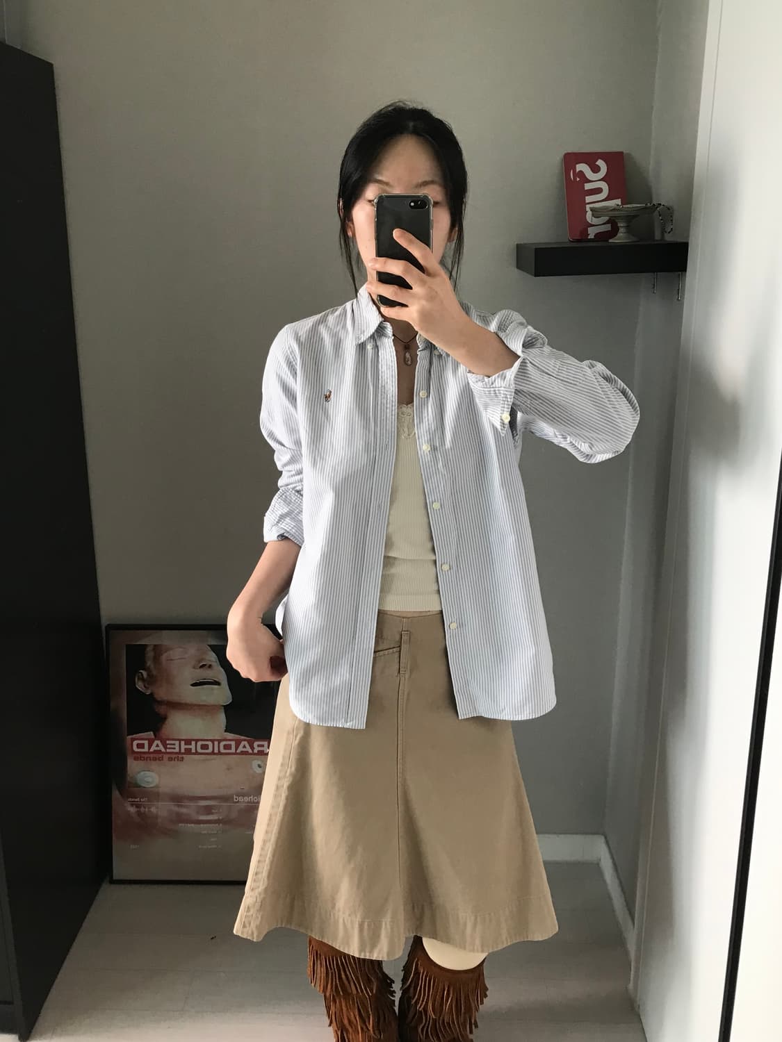 폴로 랄프로렌 포니로고 스트라이프 스카이블루 셔츠 상품이미지2