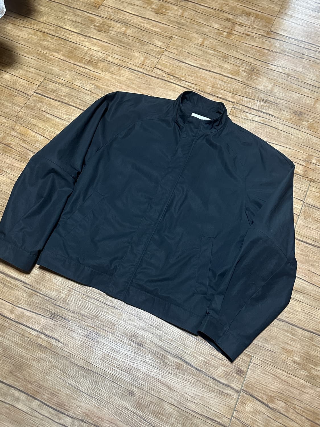 아모멘토 래글런 코튼 집 점퍼 블랙 Raglan Cotton Zip 상품이미지4