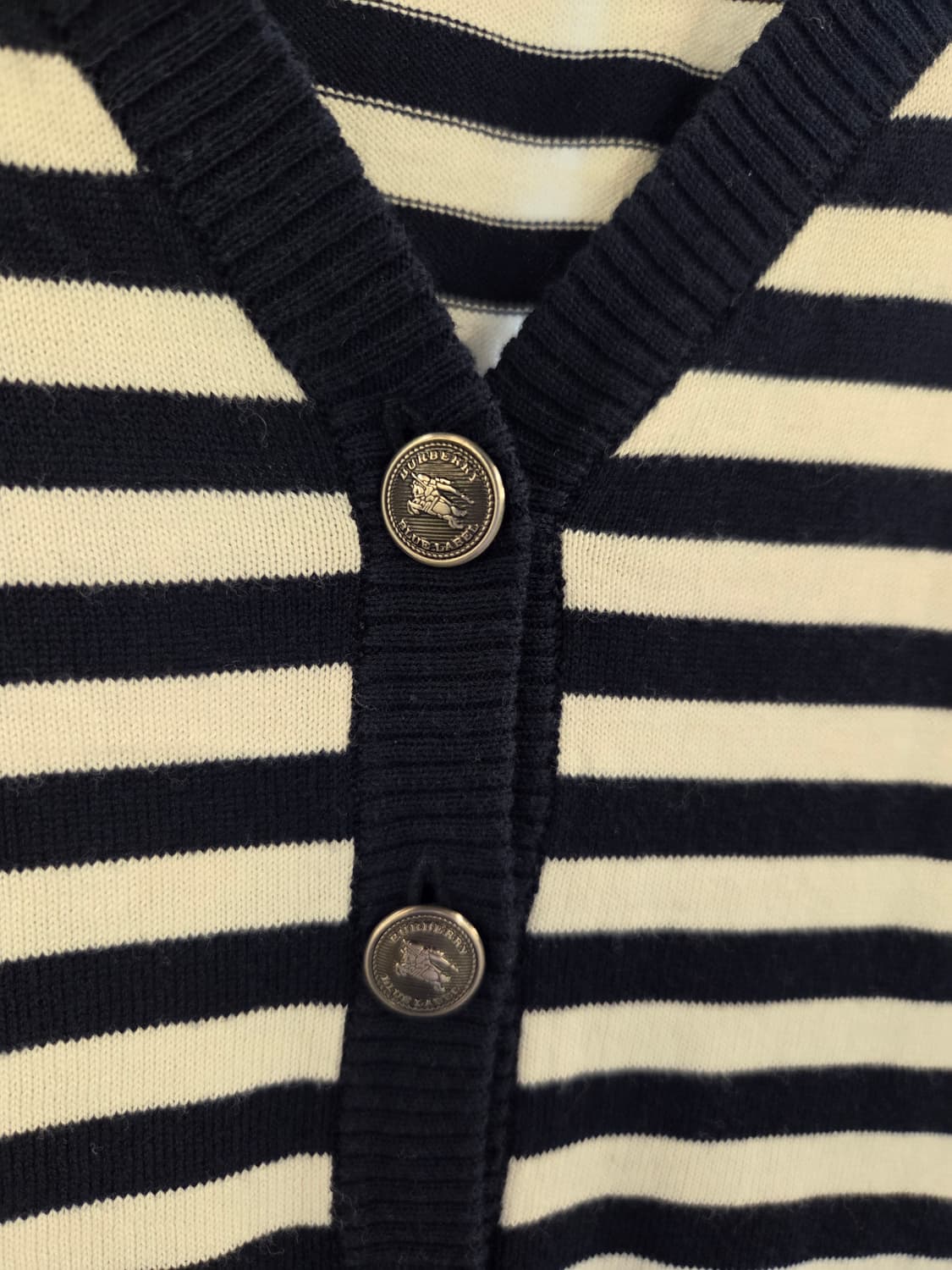 Burberry 버버리 네이비 스트라이프 반팔가디건 상품이미지4