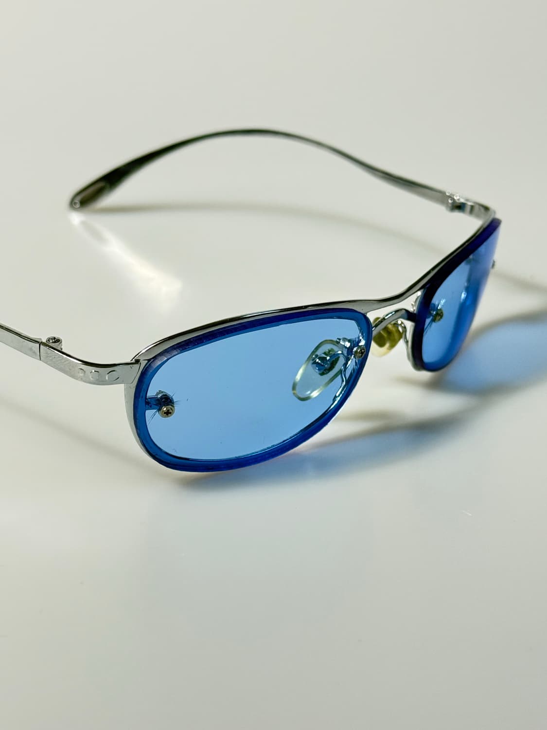 90s 실버 무테 스퀘어 틴트 빈티지 선글라스 상품이미지5