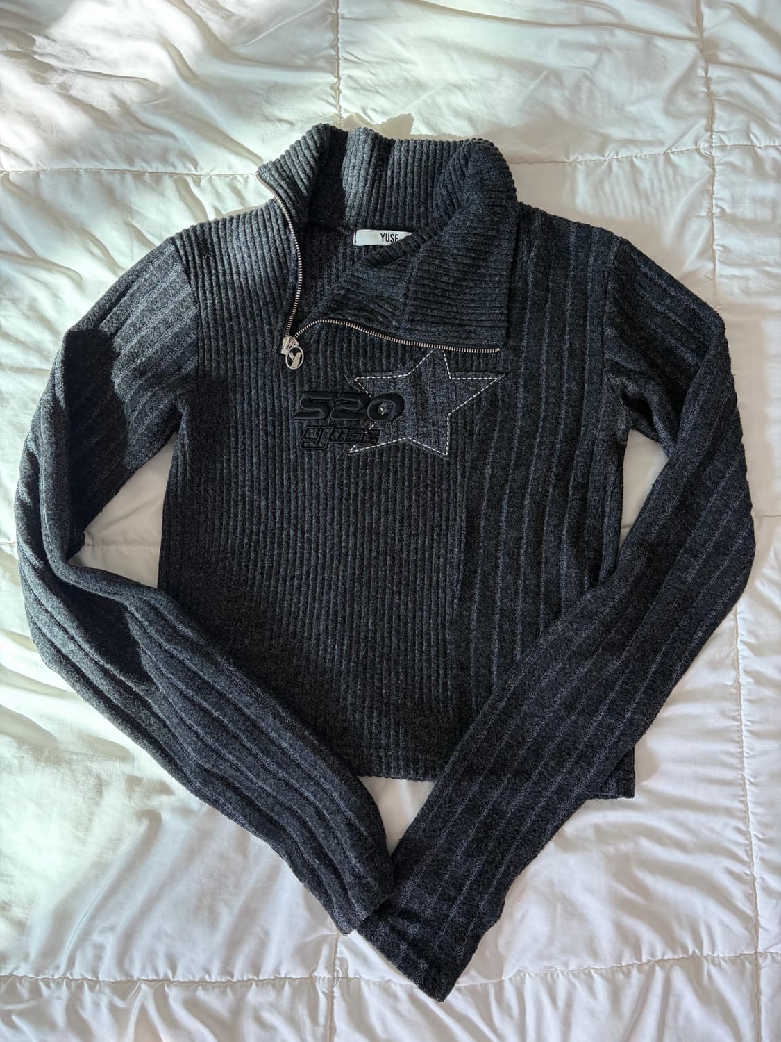 YUSE MIX UNBALANCE HALF ZIP-UP TOP 상품이미지4