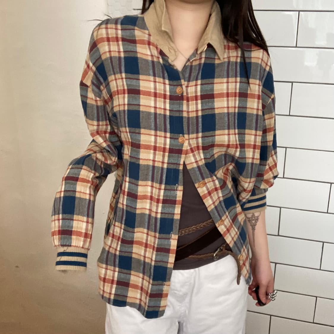 W 프로젝트 체크 셔츠 상품이미지1