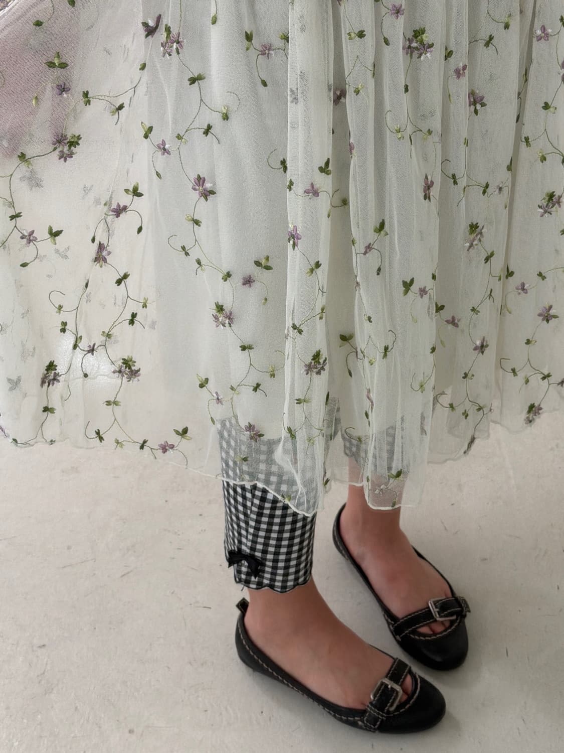 일본빈티지 라벤더 자수 샤스커트 상품이미지3