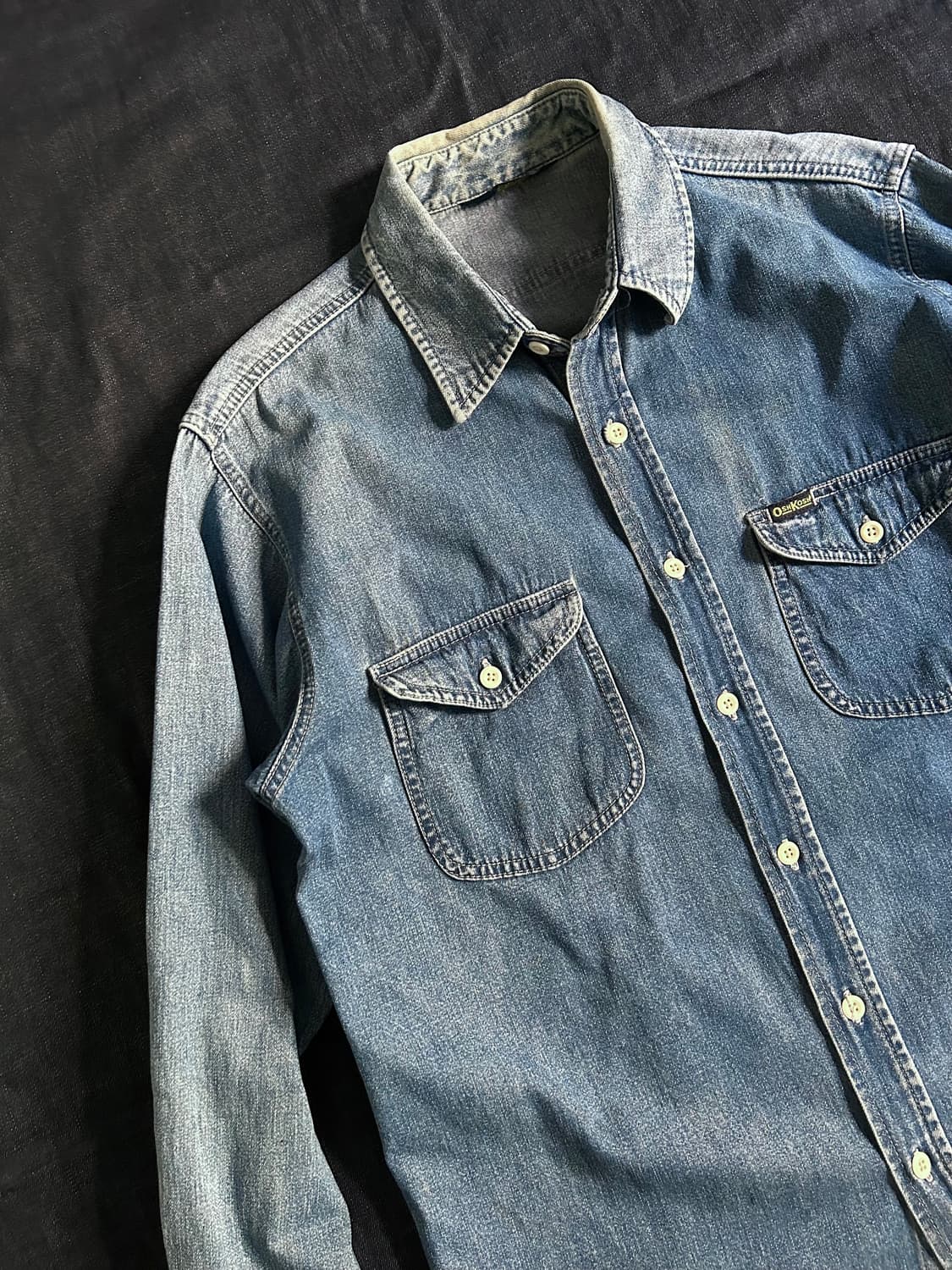 8~90s 오시코시 데님 워크 셔츠 상품이미지2