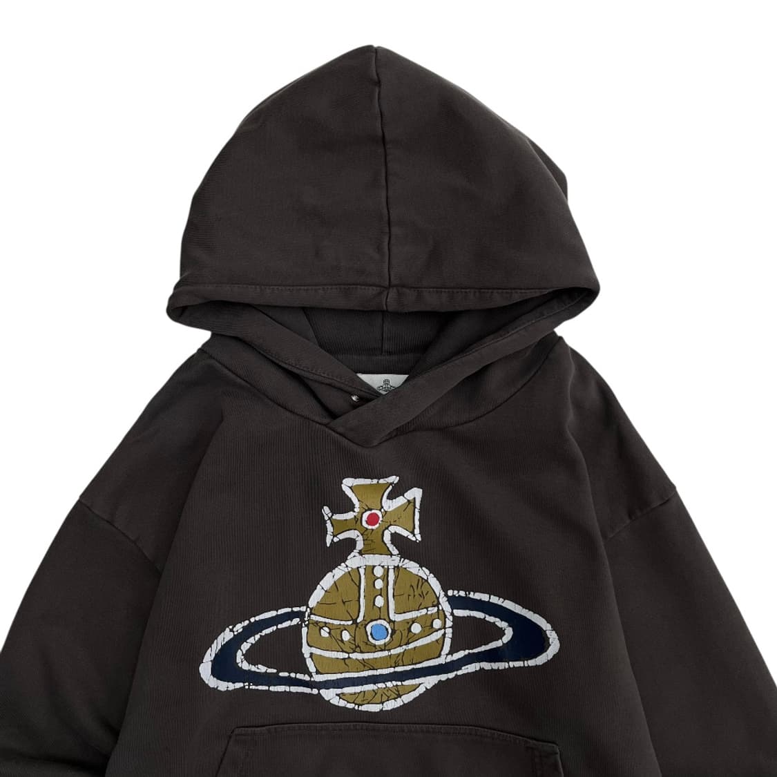 비비안웨스트우드 센터 빅로고 뮤트브라운 후드 상품이미지4