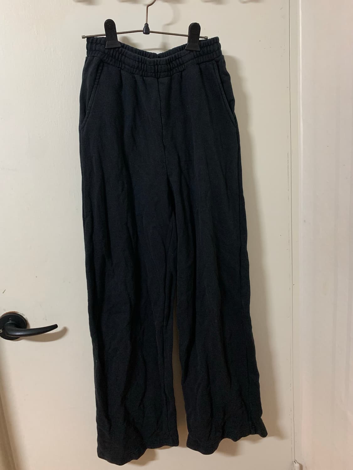 PVCS 검정 와이드 트레이닝 팬츠 상품이미지1