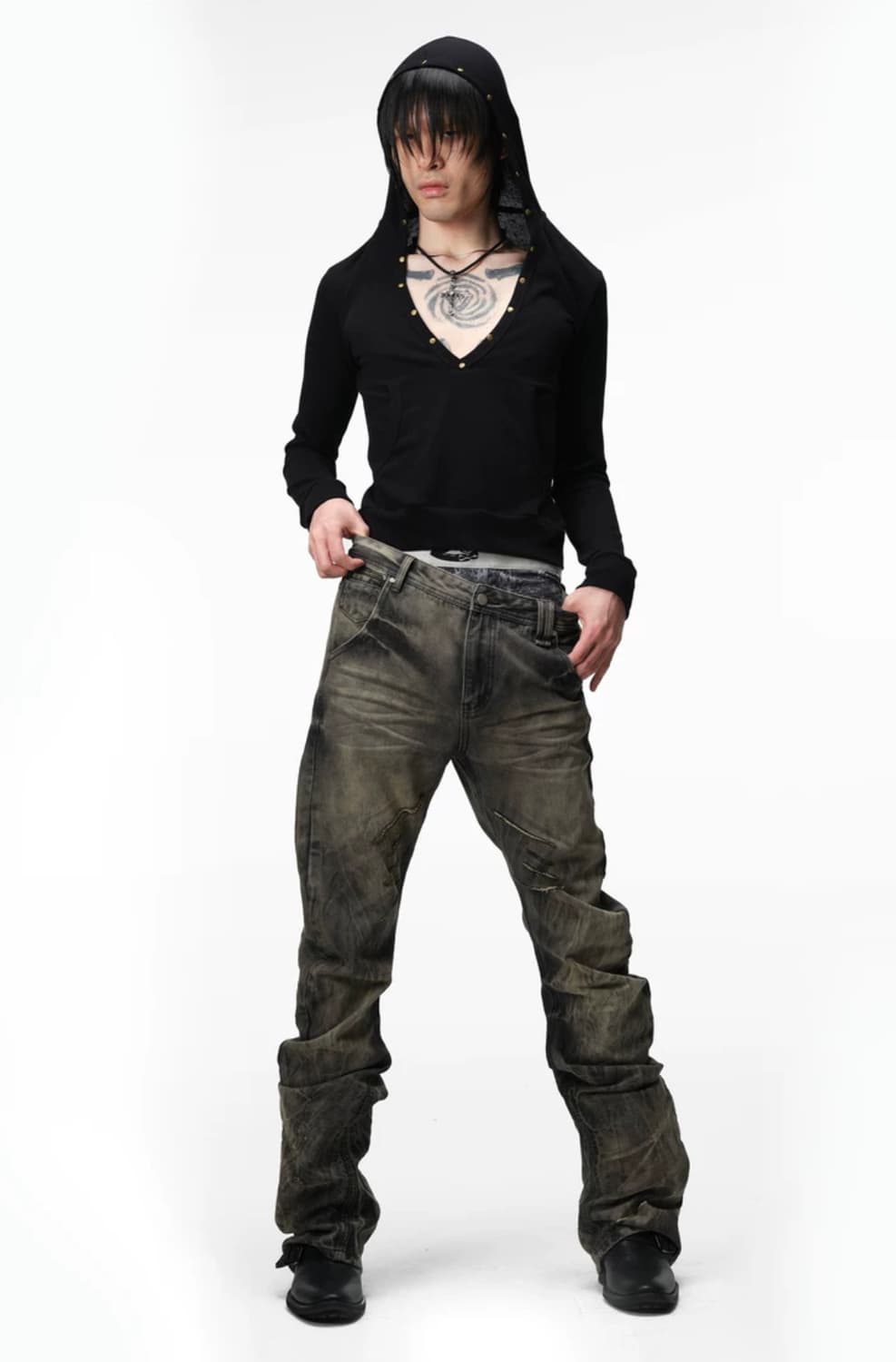 Shadow Scrape Loose Jeans 상품이미지4