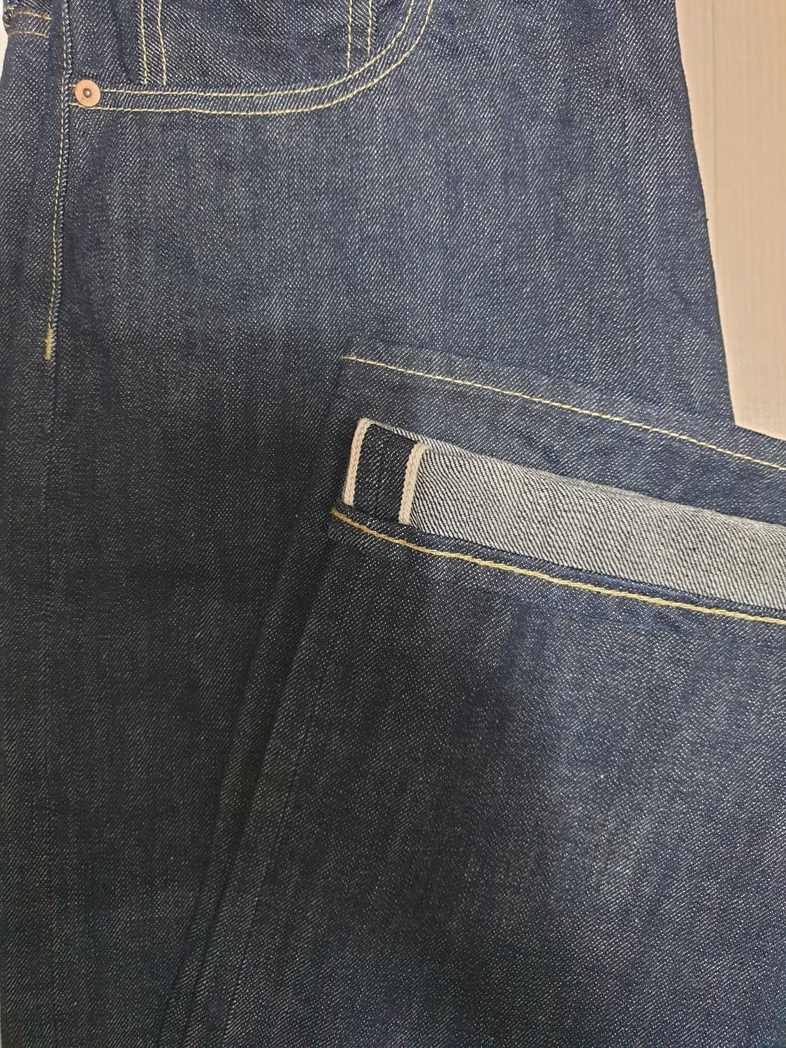 아웃스탠딩 W.W. II 셀비지 인디고 데님 L사이즈 상품이미지5