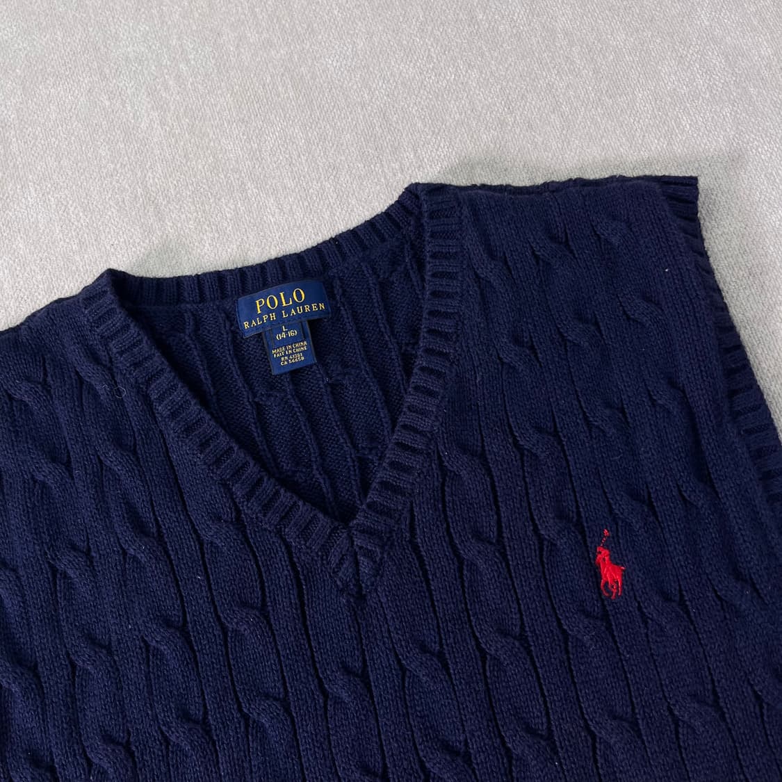 95 폴로랄프로렌 꽈배기 네이비 니트 조끼 상품이미지2