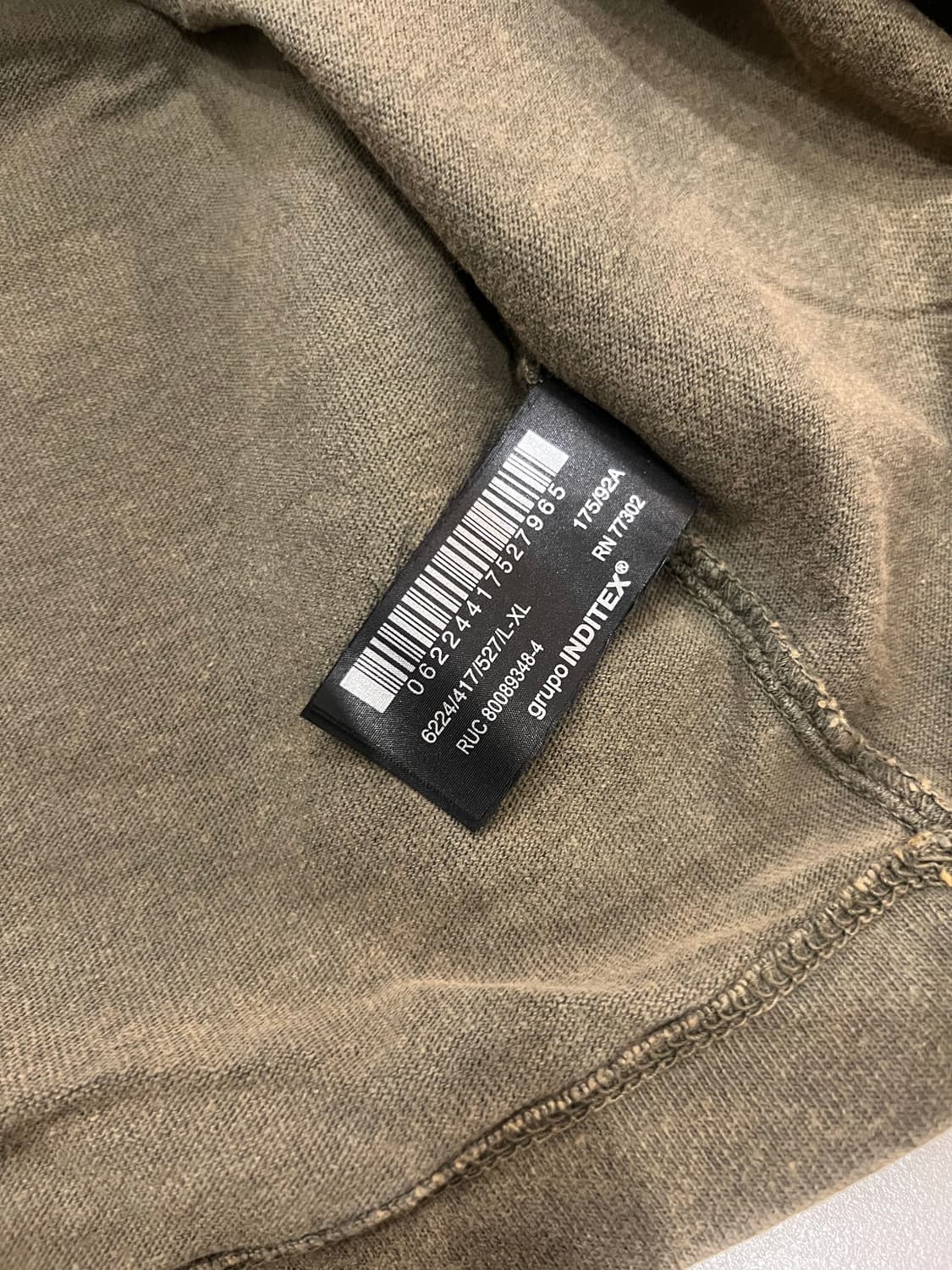 자라 빈티지 레이어드 티셔츠 카키 L/XL 상품이미지7