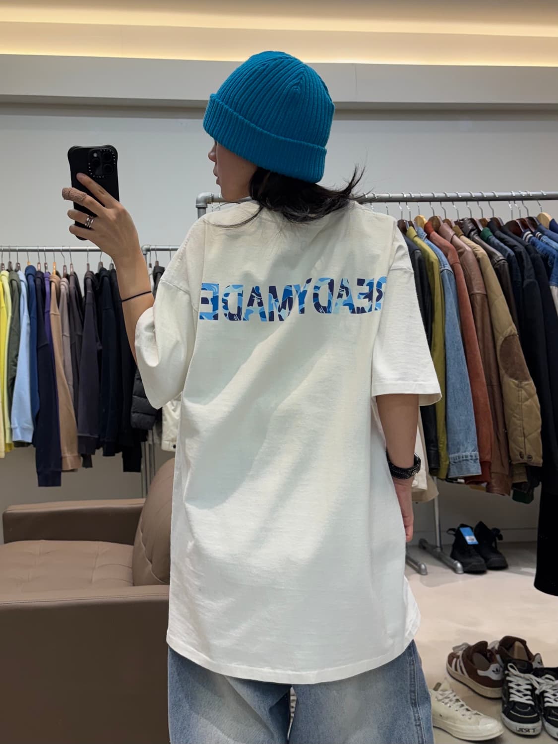 베이프x레디메이드 꿀벌 자수 로고 반팔 티셔츠 상품이미지8