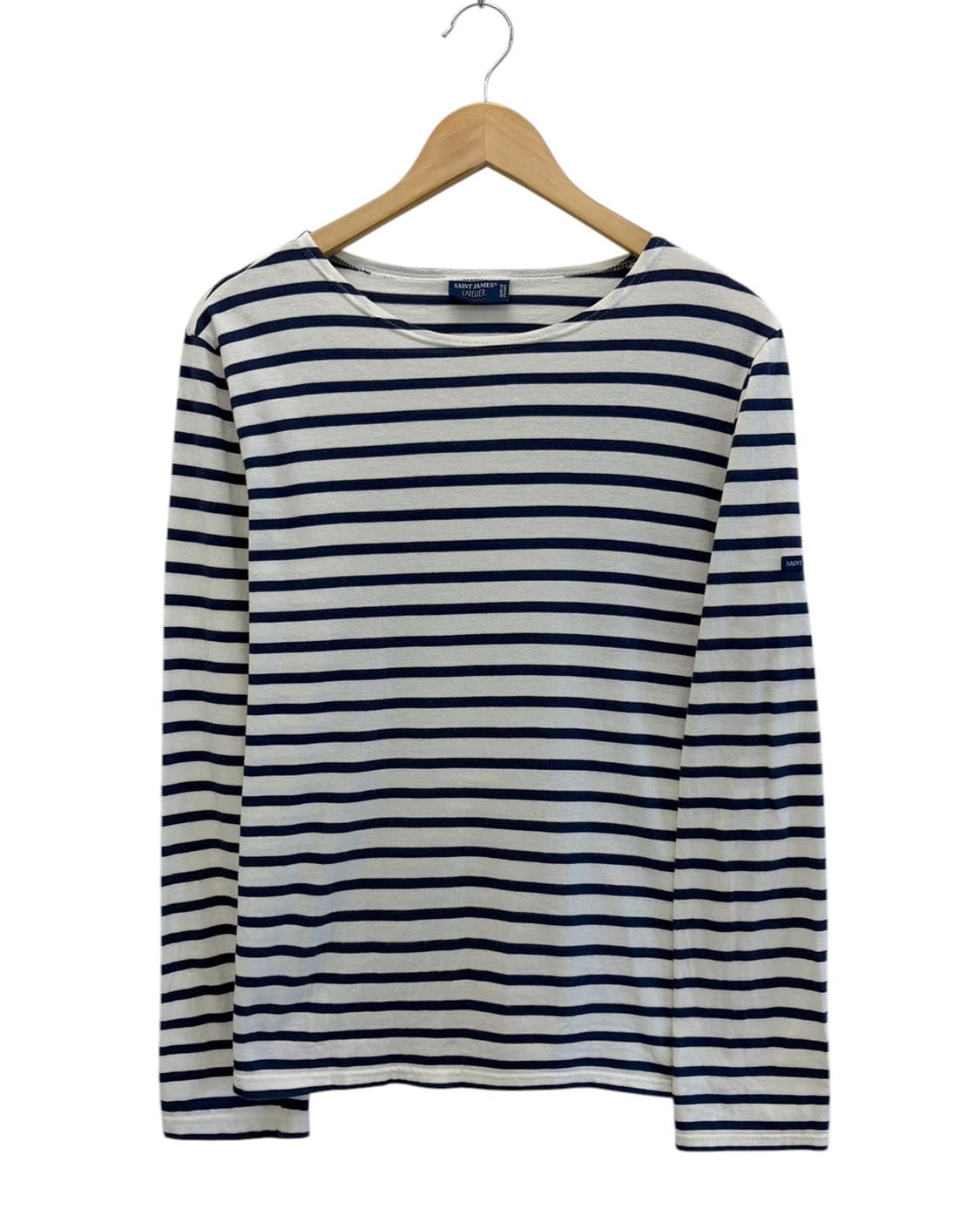 세인트제임스 긴팔 티셔츠 화이트&네이비 (L) 상품이미지1