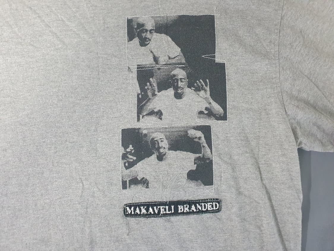 빈티지 Makaveli 90s 투팍 티셔츠 그레이(2XL) 상품이미지2