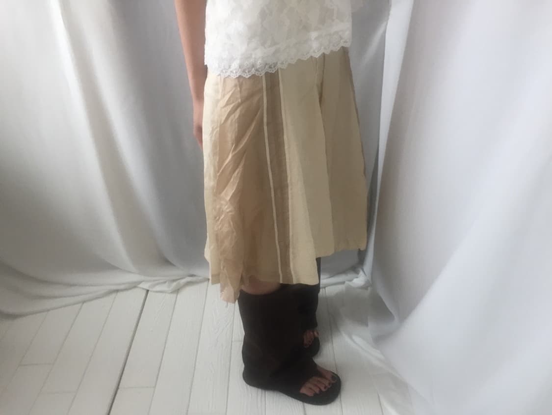 666. yellow beige satin midi SK 상품이미지10