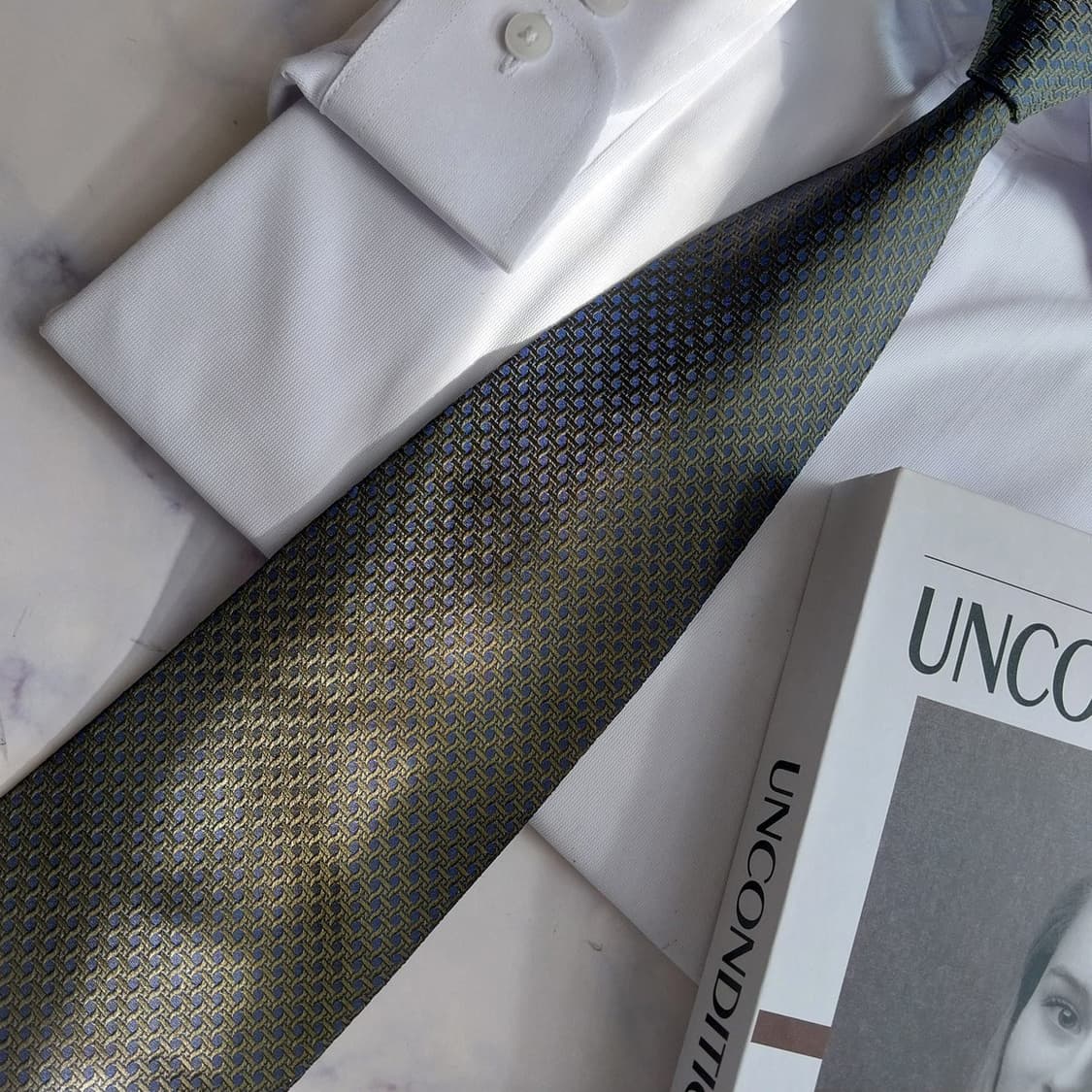 BALMAIN 발망 실크 다크그린 패턴 넥타이 10cm A등급 K2352 상품이미지6