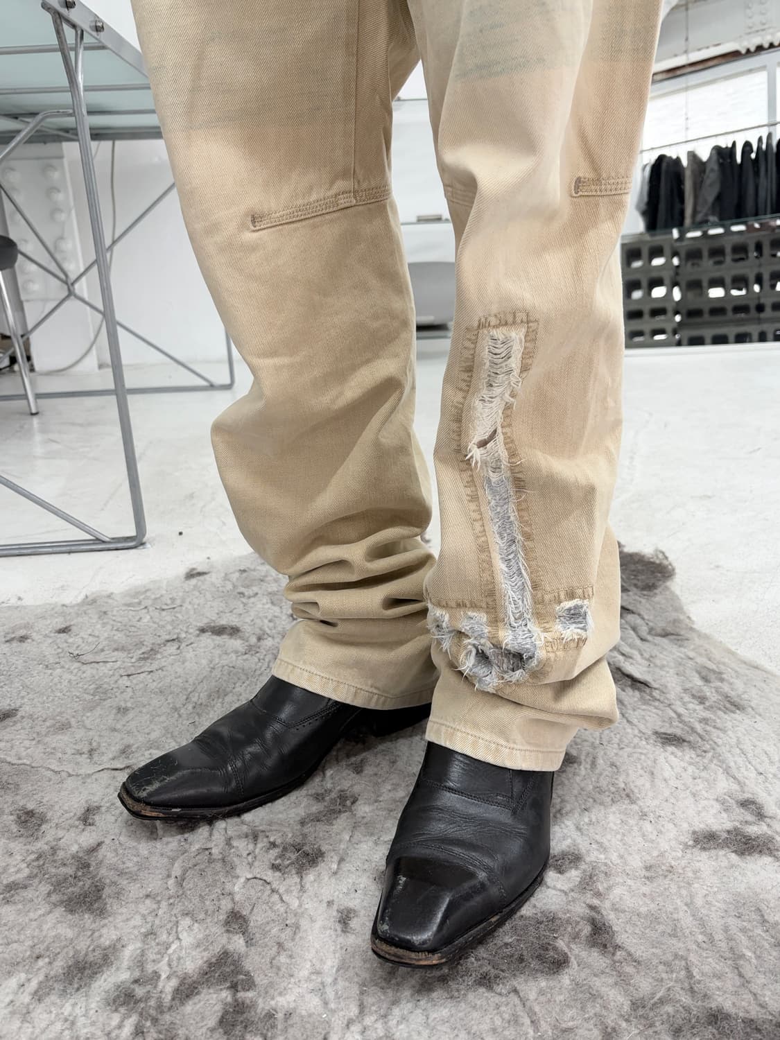 2000‘s 저버드 디스트레스드 닷 데님 팬츠 상품이미지5