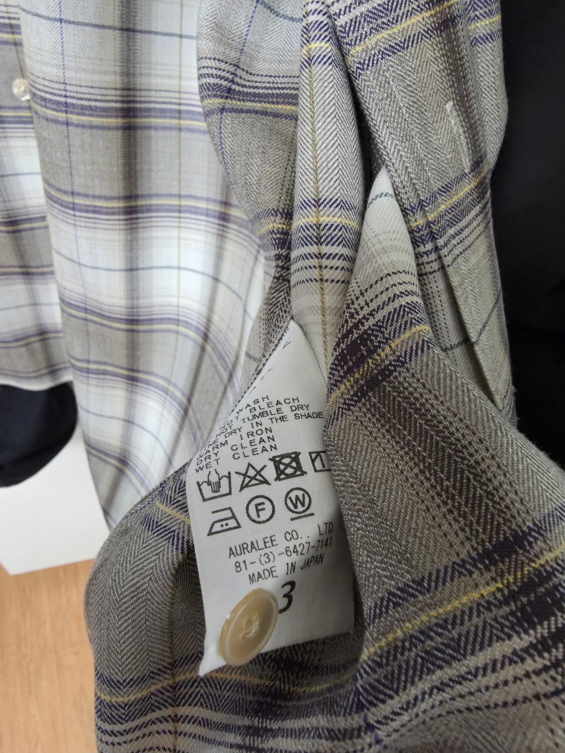 오라리 슈퍼라이트 울 체크셔츠 브라운 (23aw 3사이즈) 상품이미지4