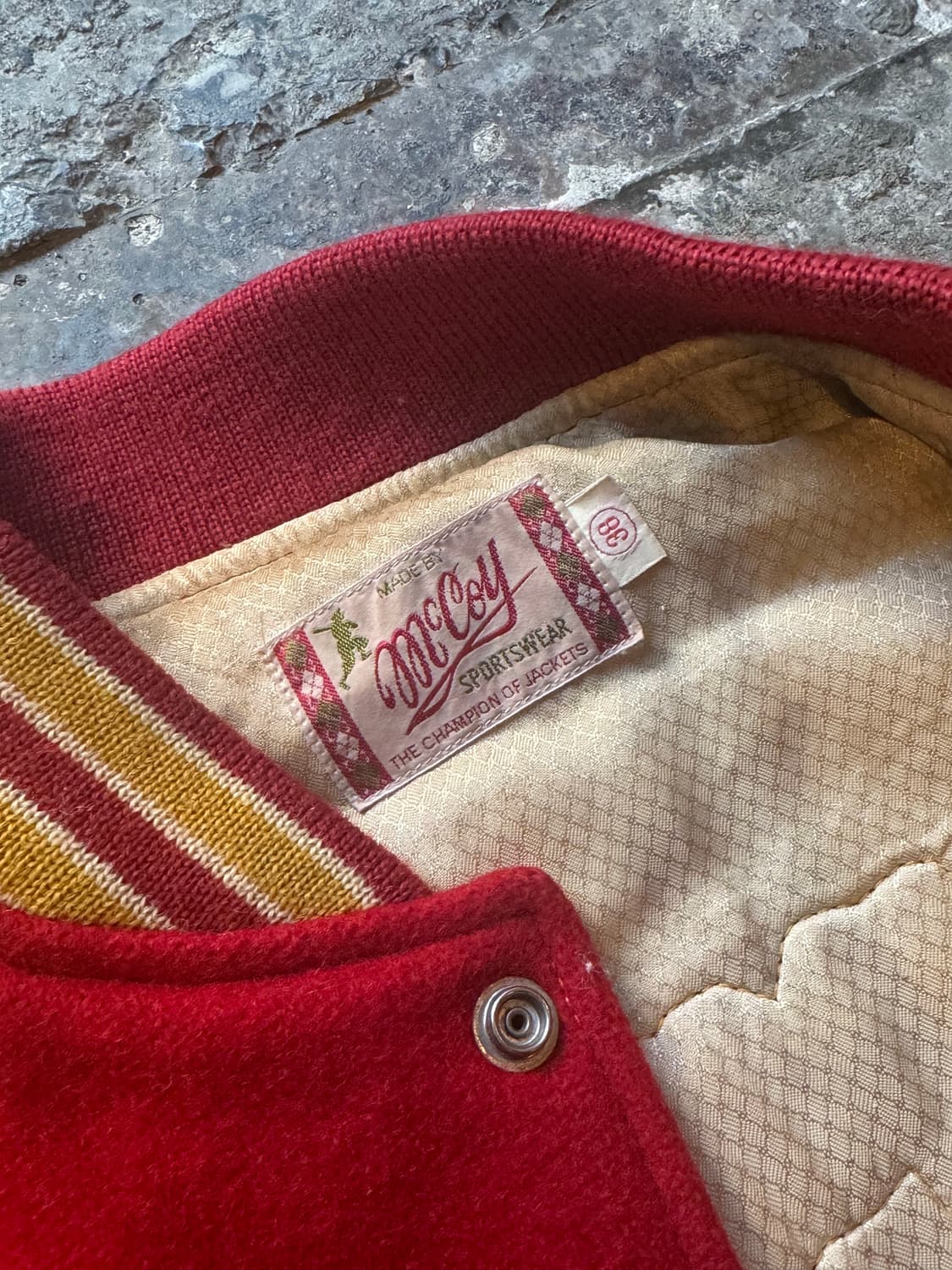 (구)리얼맥코이 90‘s 가죽 바시티 패치자켓 상품이미지8