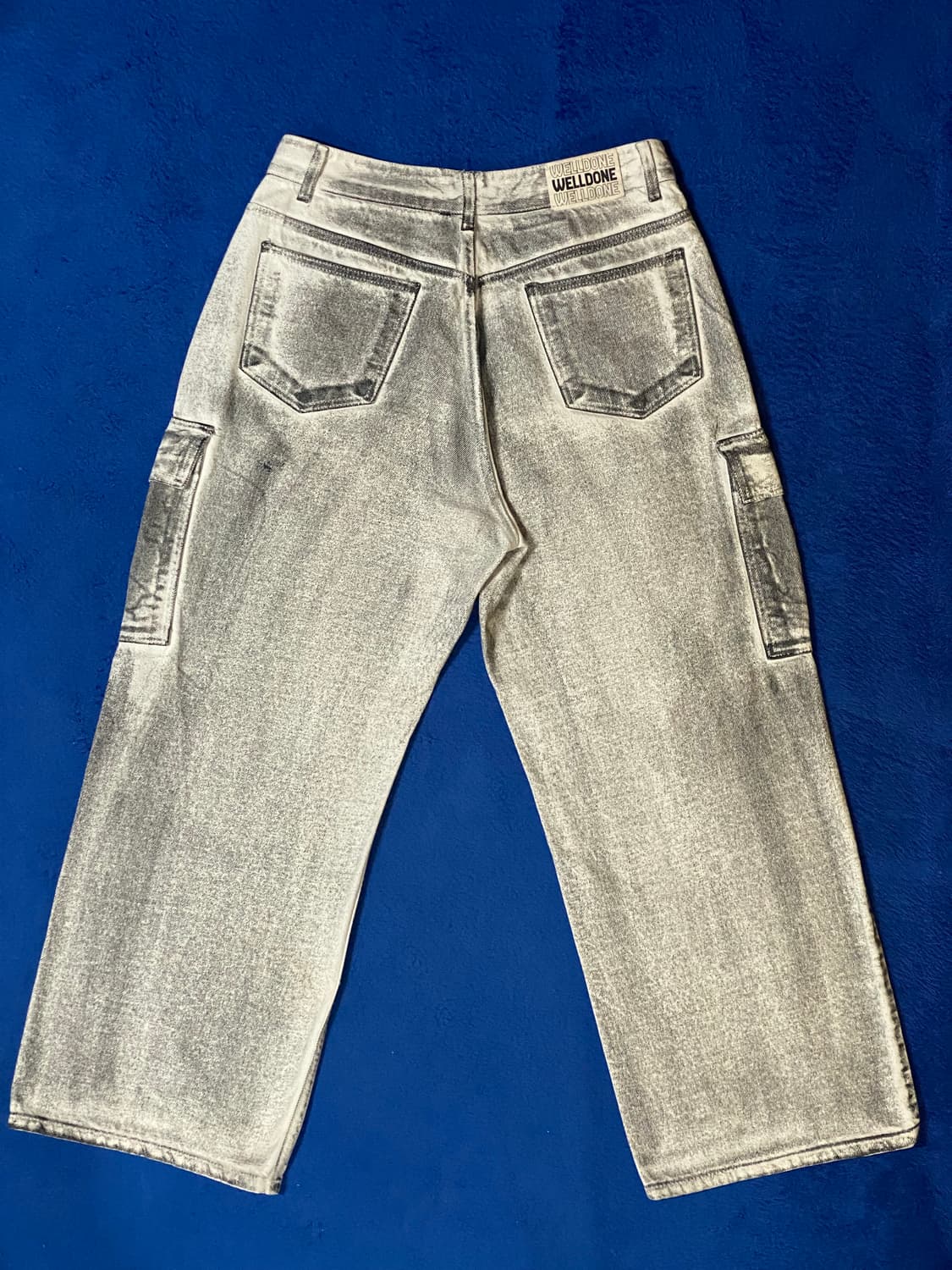 WE11DONE 웰던 그레이 워싱 카고 데님 팬츠 L 상품이미지6