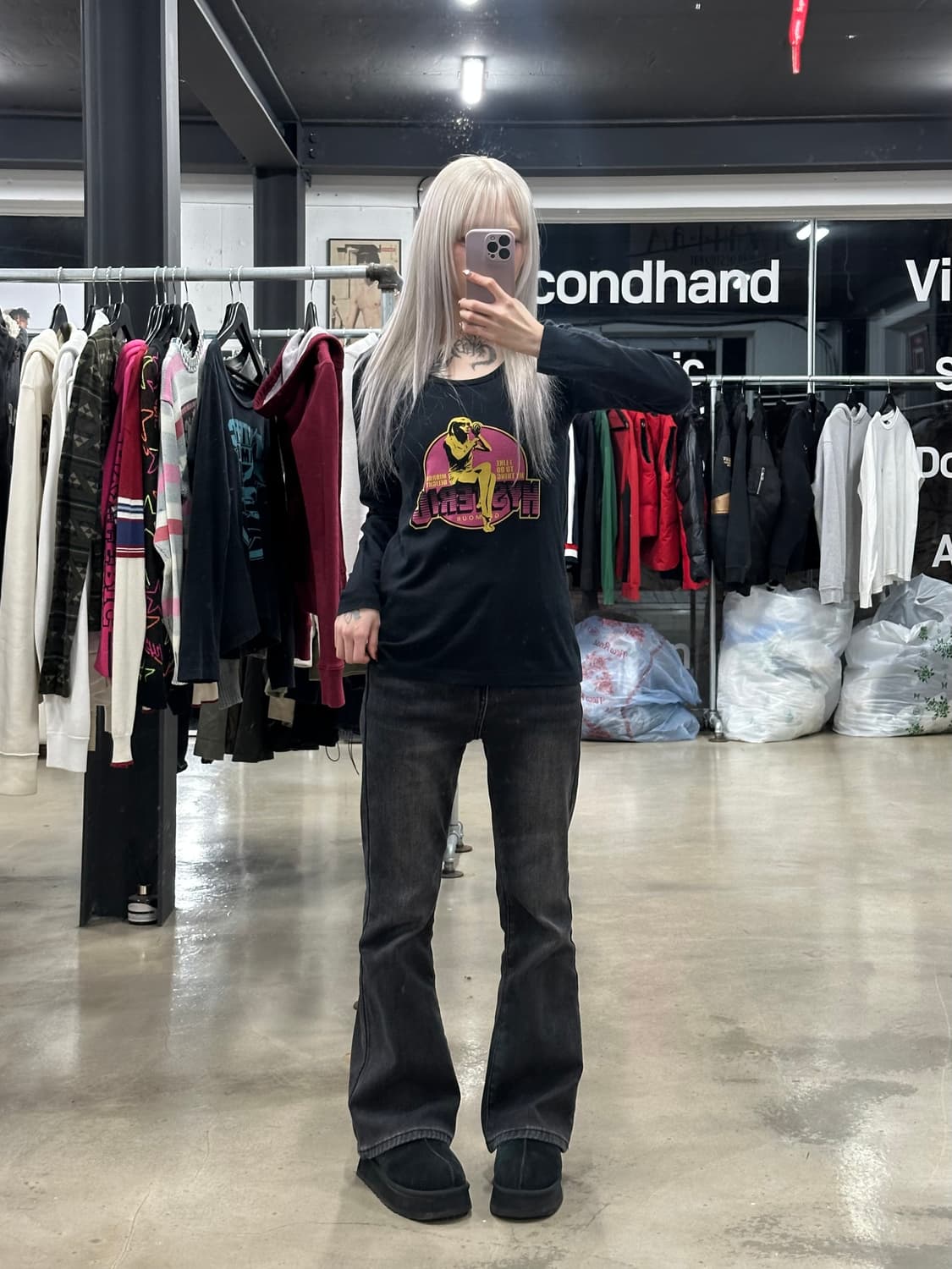 히스테릭 글래머 블랙 롱슬리브 상품이미지2