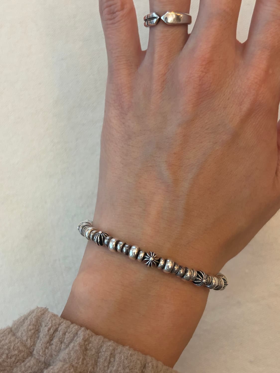 Silver 925 peace & cross bold bracelet 상품이미지5