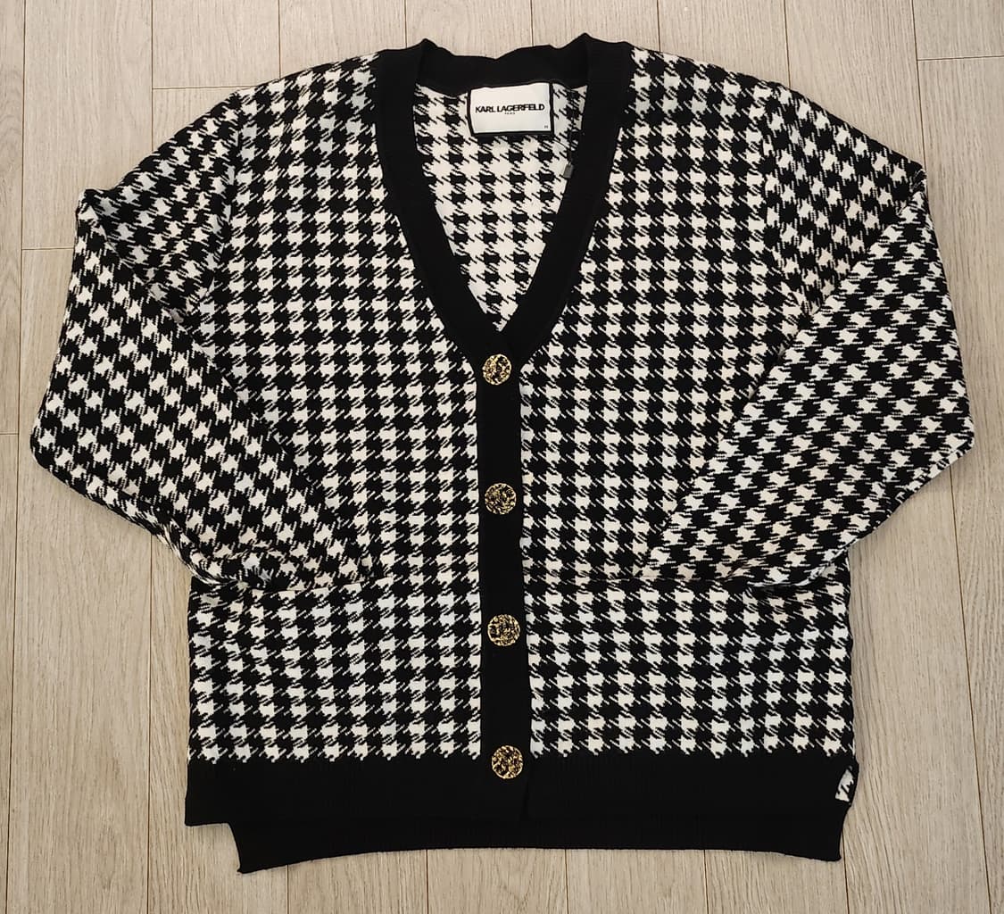 칼 라거펠트 하운드투스 패턴 가디건 상품이미지2
